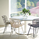 Rose Outdoor Dining Chair in Lava Black with Grey Cushion from Originals Furniture Singapore