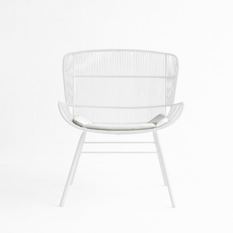 Rose Outdoor Lounge Chair Seat Cushion | White