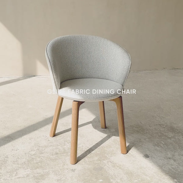 Glide Dining Chair | Oak - Bespoke Fabric