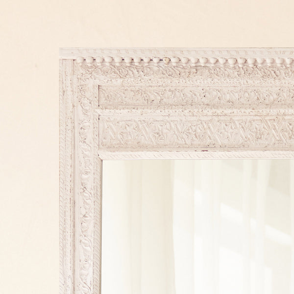 No. 8 | Vintage Carved Mirror - White