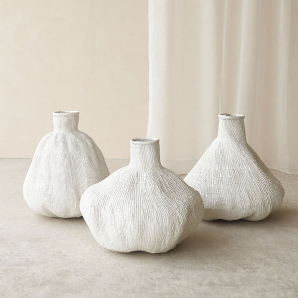 Gourd Basket, Unique home accessory from Africa. Hand-woven into organic statement shapes. Variations exist in weaves, colours, and shapes. From $150