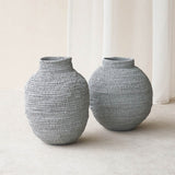 Buhera Basket, Unique home accessory from Africa. Hand crafted from natural fibers. Distinctive appreance in hand-dyed a chocolate/yellow/grey/indigo colour. From $80