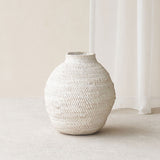 Buhera Basket, Unique home accessory from Africa. Hand crafted from natural fibers. Distinctive appreance in hand-dyed a chocolate/yellow/grey/indigo colour. From $80