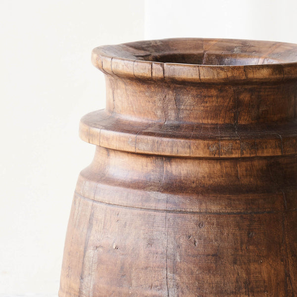 Vintage Wooden Pot - Large