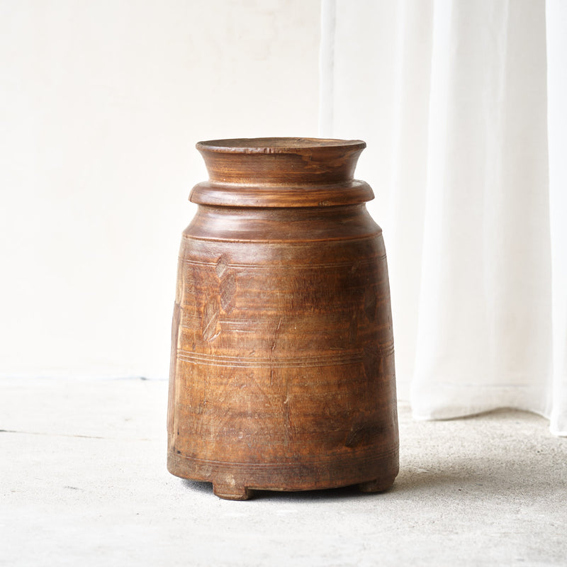 Vintage Wooden Pot - Large