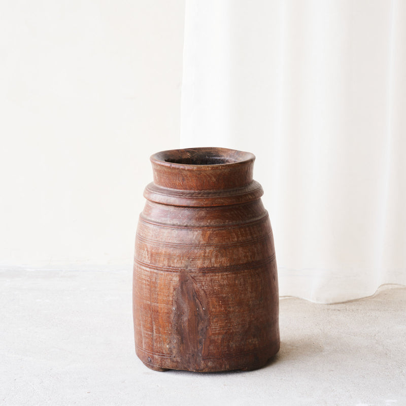 Vintage Wooden Pot - Large
