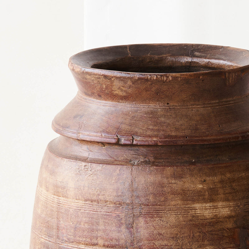 Vintage Wooden Pot - Large