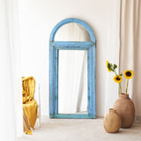 Vintage Teak Mirror with Arch | Bluewash