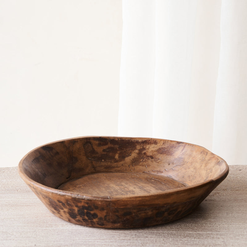 Vintage Wooden Parat Bowl - Medium