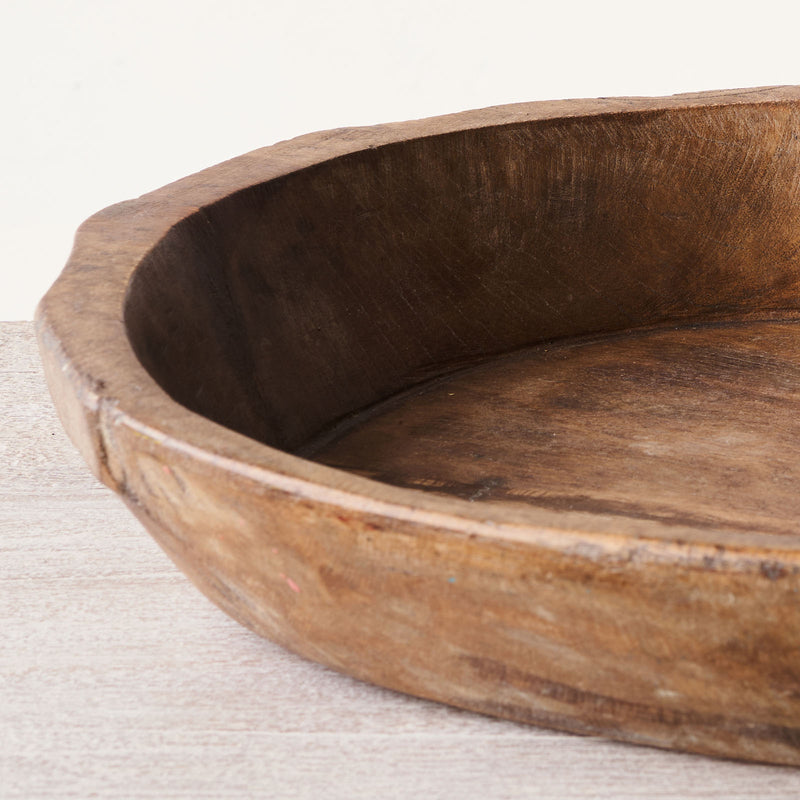Vintage Wooden Parat Bowl - Large