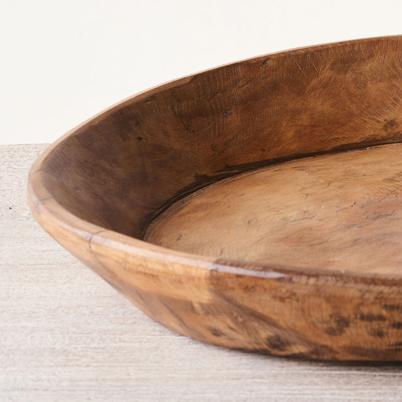 Vintage Wooden Parat Bowl - Large