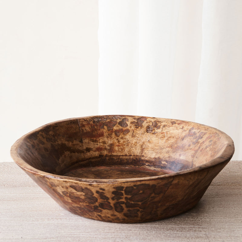 Vintage Wooden Parat Bowl - Large