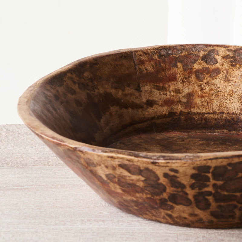 Vintage Wooden Parat Bowl - Large