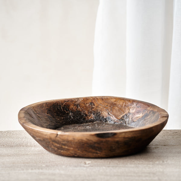 Vintage Wooden Parat Bowl - Medium