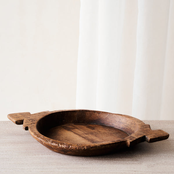 Vintage Wooden Parat Bowl - Dark