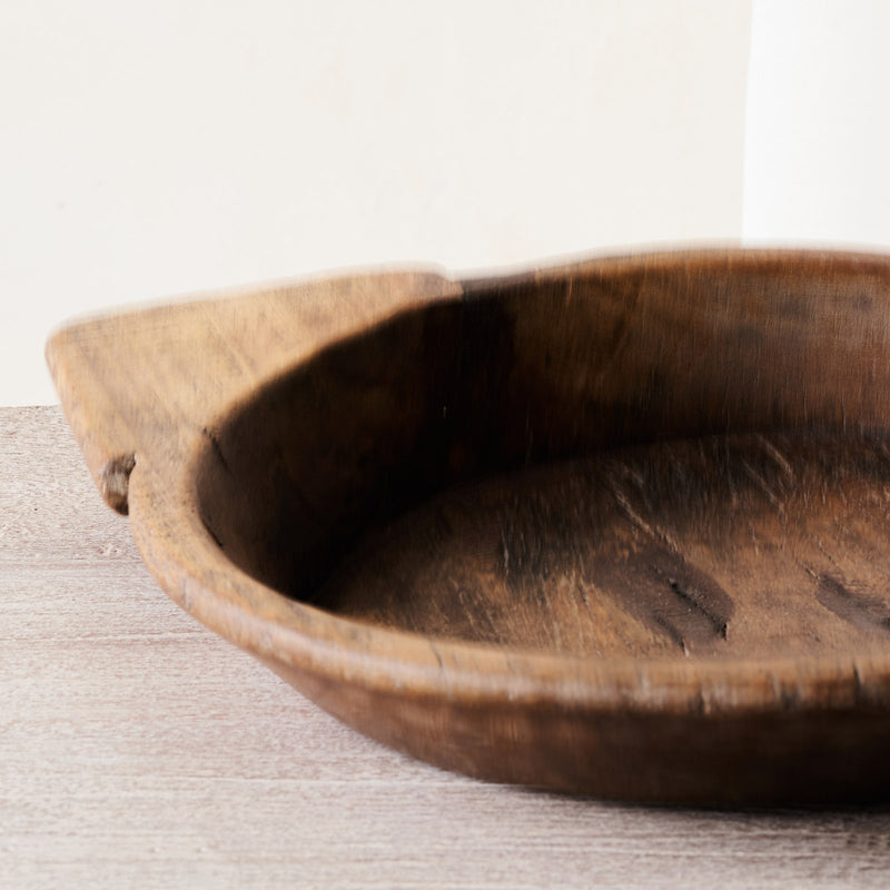 Vintage Wooden Parat Bowl - Dark