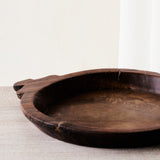Vintage Wooden Parat Bowl - Round Handle