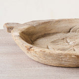 Vintage Wooden Carved Parat Bowl - Floral C