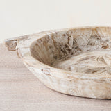 Vintage Wooden Carved Parat Bowl - Floral C