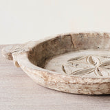 Vintage Wooden Carved Parat Bowl - Floral C
