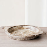 Vintage Wooden Carved Parat Bowl - Floral C