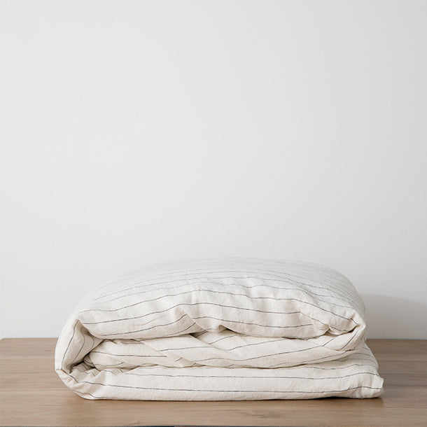 Linen Duvet Set | Pencil Stripe (King Size) - Originals Furniture