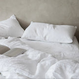 Linen Fitted Sheet Set | White (King Size)
