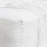 Linen Fitted Sheet Set | White (King Size)