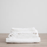 Linen Fitted Sheet Set | White - Originals Furniture