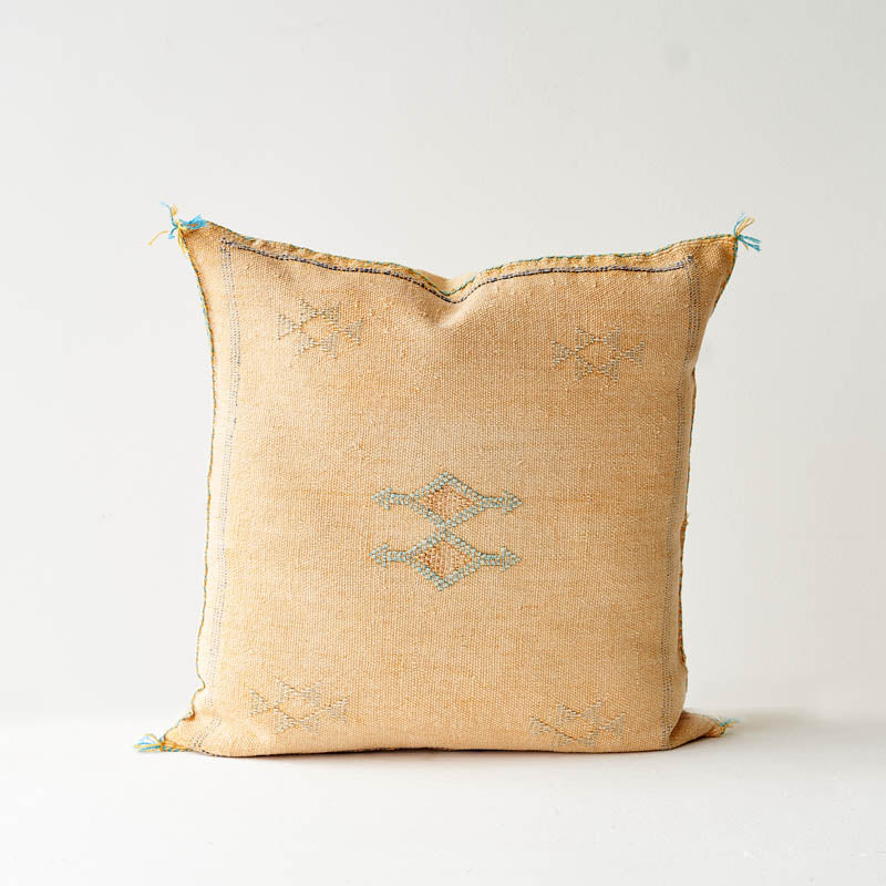 Moroccan Silk Cushion - Yellow Orange