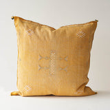 Moroccan Silk Cushion - Yellow Orange