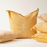 Moroccan Silk Cushion - Yellow Orange