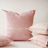Moroccan Silk Cushion - Pale Pink