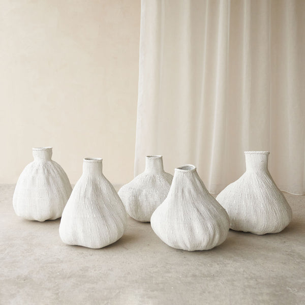 Gourd Basket, Unique home accessory from Africa. Hand-woven into organic statement shapes. Variations exist in weaves, colours, and shapes. From $150