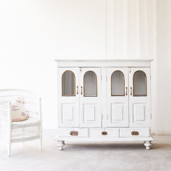 Vintage Sideboard with 3 Drawers | White