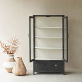 Vintage Tall Cabinet with 1 Drawer | Charcoal