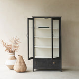 Vintage Tall Cabinet with 1 Drawer | Charcoal