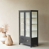 Vintage Tall Cabinet with 1 Drawer | Charcoal