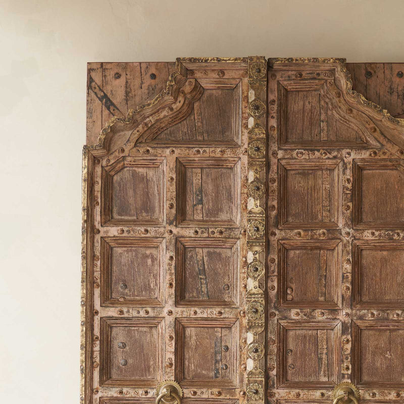 Vintage Teak Door with Brass Details | No. 3
