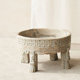 Teak Carved Corn Grinder Low Coffee Table | No. 2