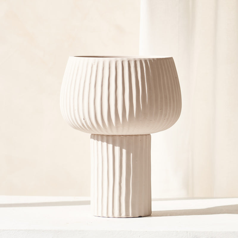 Feya Vase, statement textured piece to bring a room together. Suitable for any kitchen table or living space. Available in different sizes from $120. 