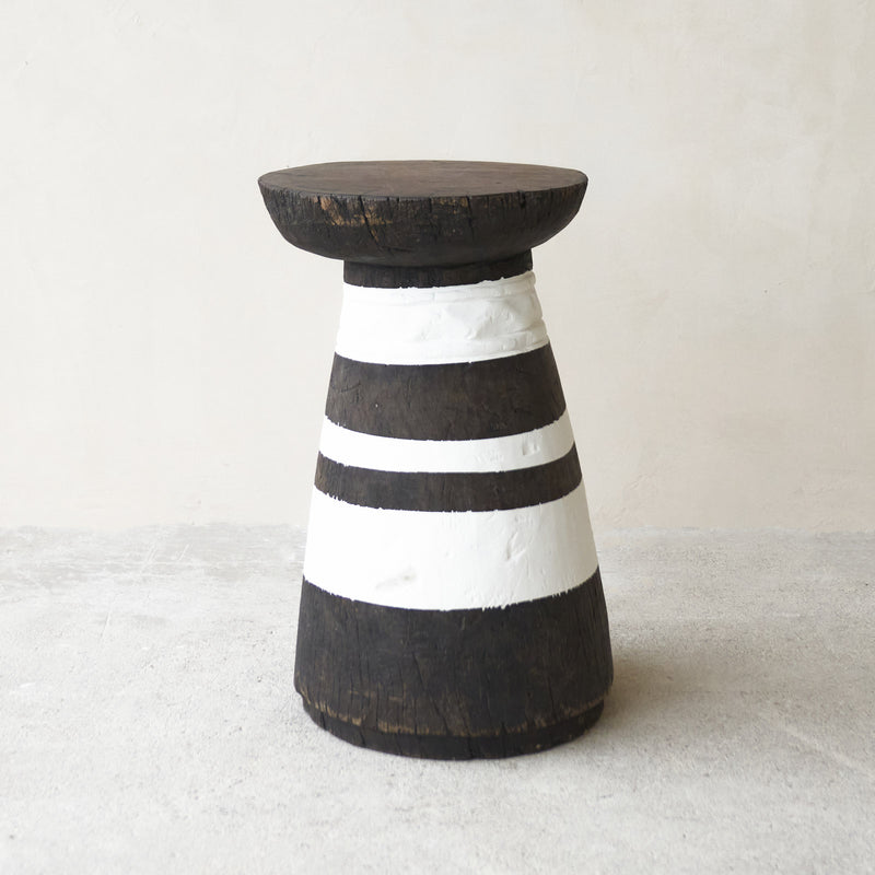 Lozi Mortar Stool, repaired and rebuilt after being used to pound grain and maize. The stools are unique vintage items, and make stunning decorative sculptures. At $640