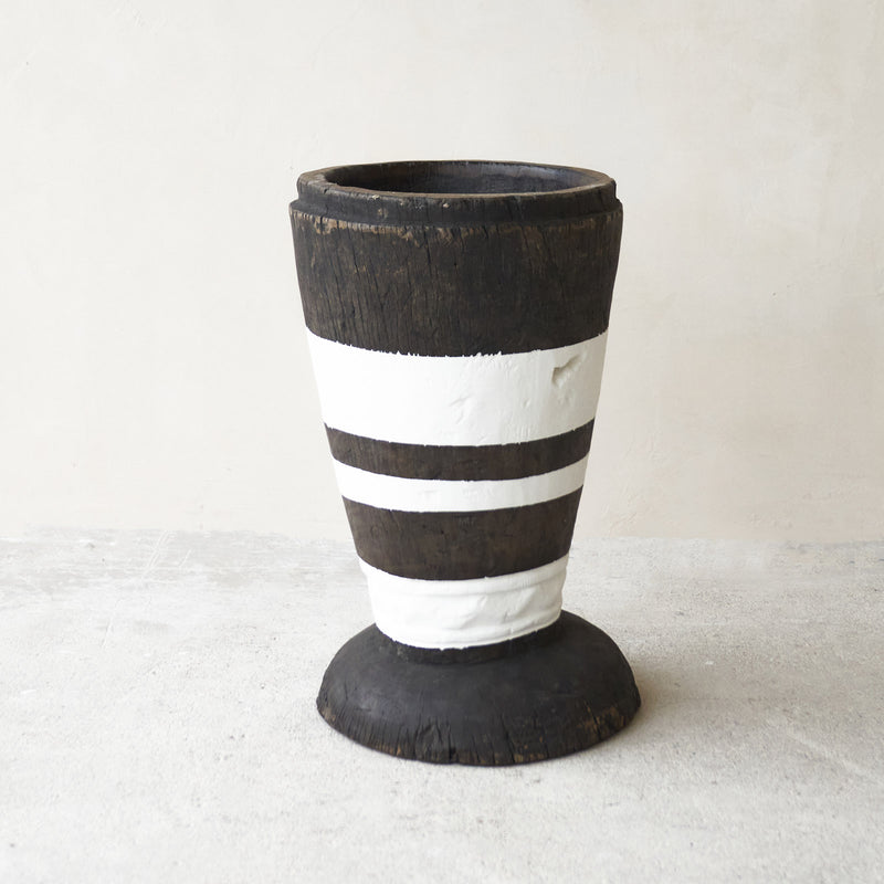 Lozi Mortar Stool, repaired and rebuilt after being used to pound grain and maize. The stools are unique vintage items, and make stunning decorative sculptures. At $640
