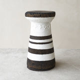 Lozi Mortar Stool, repaired and rebuilt after being used to pound grain and maize. The stools are unique vintage items, and make stunning decorative sculptures. At $640