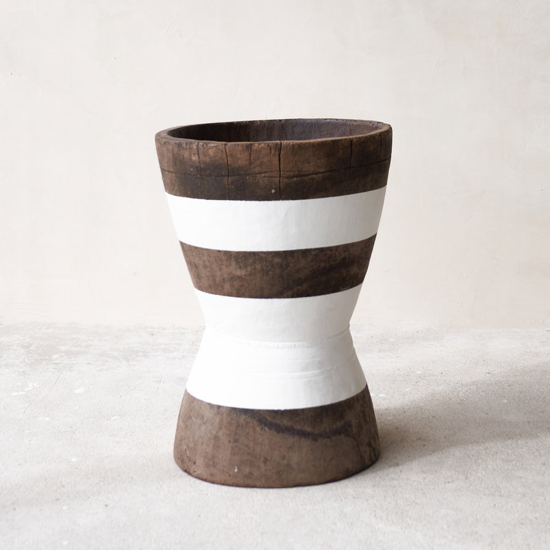 Makonde Mortar Stool, repaired and rebuilt after being used to pound grain and maize. The stools are made by some of Africa's best carvers. Available in different colours, at $640