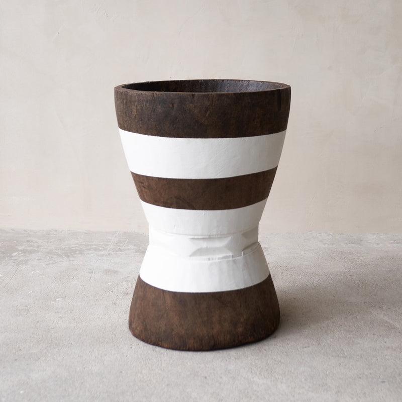Makonde Mortar Stool, repaired and rebuilt after being used to pound grain and maize. The stools are made by some of Africa's best carvers. Available in different colours, at $640