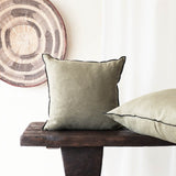 Cushion Black Line - Kaki (Square)