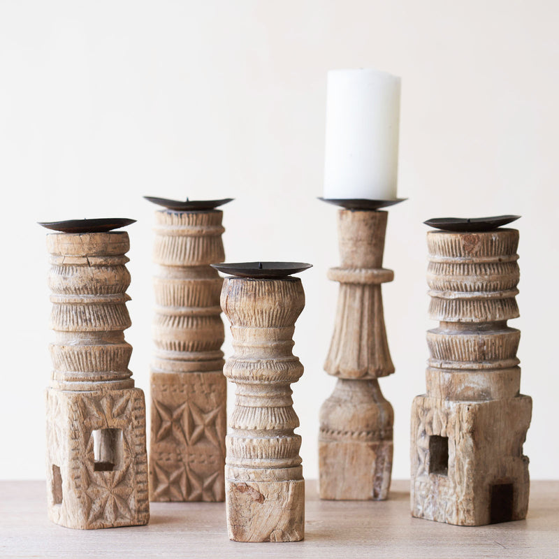 Wooden Candle Stand - Tall