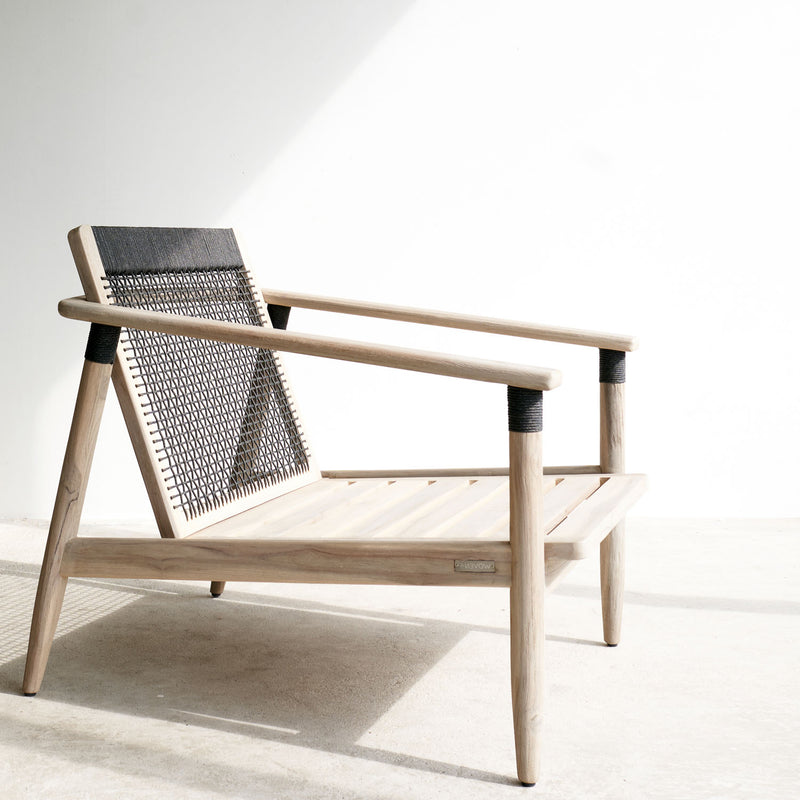 Corda Outdoor Lounge Chair | Grey (77cm)