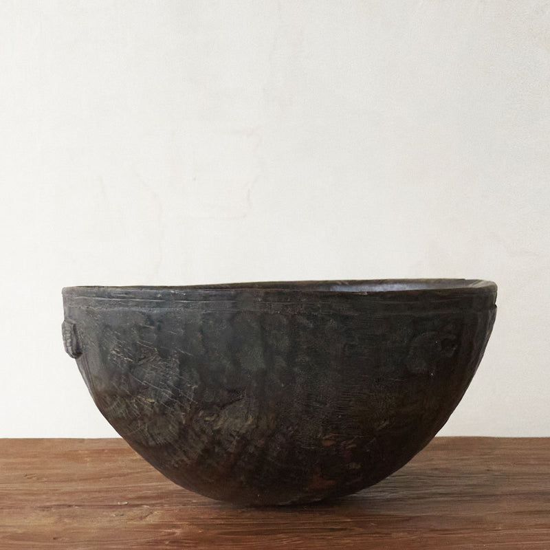 Peul Bowl, Unique vintage wooden bowls from Africa. Handcrafted, one-of-a-kind touch for any home. Available in different variations, at $240